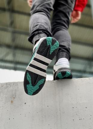 Крутые мужские трендовые кроссовки adidas niteball stockx чёрные с зелёным10 фото