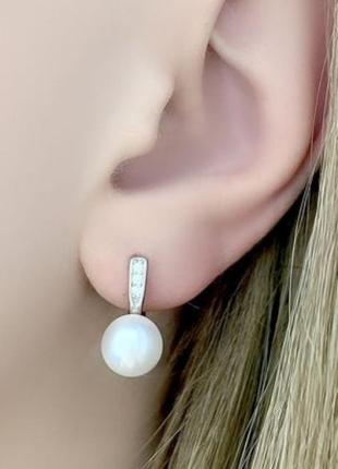 Серьги с натуральным жемчугом