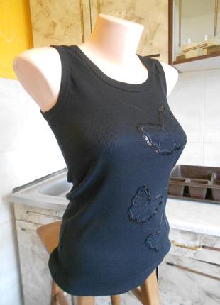 Блузка топ чорна з паєтками yan da yuan2 фото