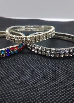 Три браслета кристаллы стекло2 фото