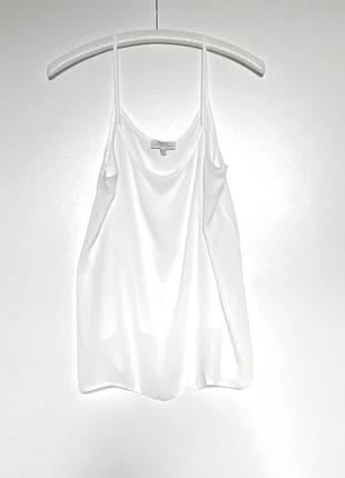 Свободная белая майка топ блузка блуза на тонких бретелях3 фото