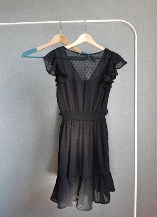 Чорне коротке плаття5 фото
