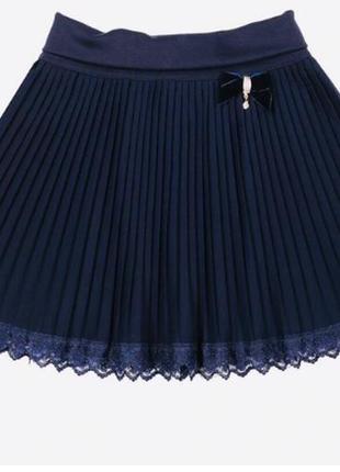 Школьная юбка mone 1616 гофре синяя 122-1641 фото