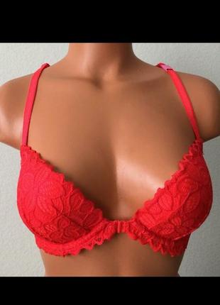 Оригінал victoria's secret pink red bra ліф з кружевом.5 фото