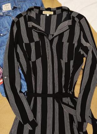 Сукня міді сорочка під пояс смужка в смужку