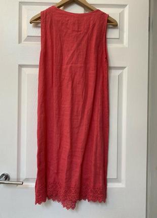 Продам італійське сукню rosemarine 100% льон lino колір рожевий яскравий р. s наш 44-465 фото