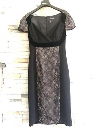 Идеальное элегантное черное платье футляр/черное платье с кружевом