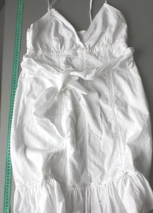 Сарафан летний короткий белый, babydoll, на бретелях, подкладка, 100%хлопок,новый