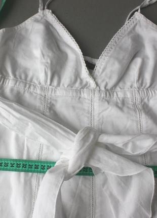 Сарафан летний короткий белый, babydoll, на бретелях, подкладка, 100%хлопок,новый 6