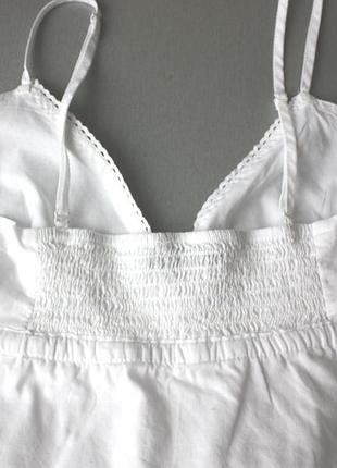 Сарафан летний короткий белый, babydoll, на бретелях, подкладка, 100%хлопок,новый 8