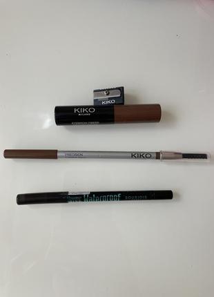 Карандаш для кровей, гель для бровей kiko