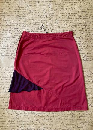 Красная спортивная мини юбка интересного кроя4 фото