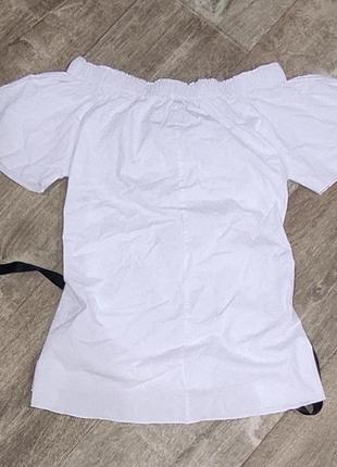 Летняя стильная блузка с утяжкой спущенные плечи на резинке3 фото