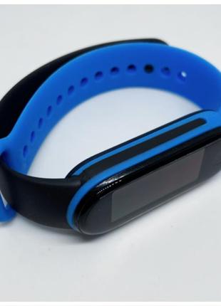 Ремешок для mi band 5 mi band 6 двухцветный сине/чёрный