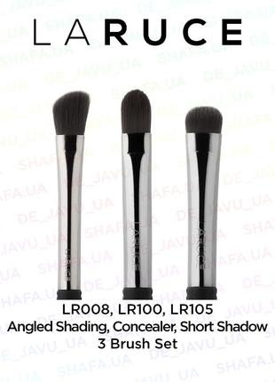 Лимитированный набор 3 кистей для макияжа laruce brush set lr008, lr100, lr105 limited edition2 фото