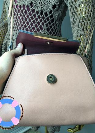 Маленька сумочка кроссбоди клатч через плече рожева пудра еко-шкіра o bag3 фото
