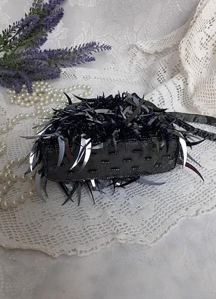 Сумка браслет гаманець клатч маленька вишита паєтки wristlet bag з ручкою петлею на зап'ясті