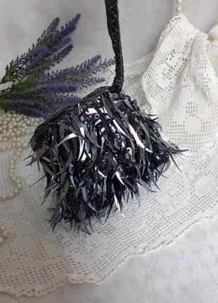 Сумка браслет гаманець клатч маленька вишита паєтки wristlet bag з ручкою петлею на зап'ясті