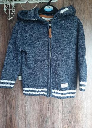 Кофта в'язана, кардиган на блискавці для хлопчика