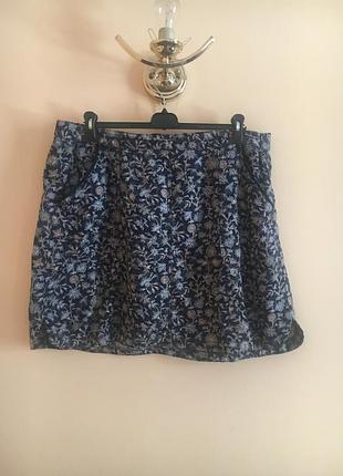 Батал большой размер легкая натуральная льняная юбка юбочка спидниця летняя