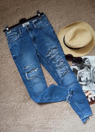 Крутые рваные джинсы с необработанными краями/штаны/брюки1 фото