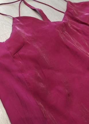 Бельевое платье на тонких брительках сарафан фуксия zara3 фото