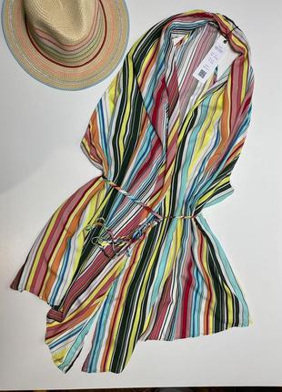 Платье-накидка vince camuto с запахом - cabana stripes3 фото