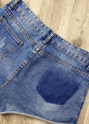 Шорты джинсовые с необработанными краями4 фото
