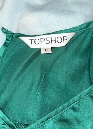 Topshop майка 100% шелк р.8/36 изумруд8 фото