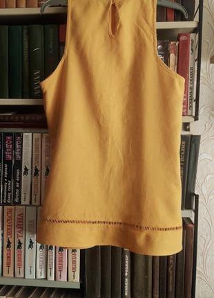 Блуза гірчично-жовтого кольору, льон, віскоза3 фото