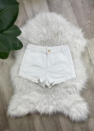 Белые плотные  джинсовые шорты 1+1=31 фото