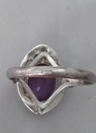 Серебренное кольцо  с  натуральным  камнем- аметистом.4 фото