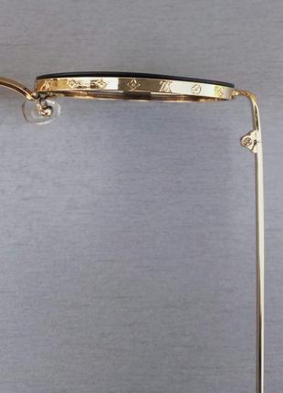 Очки в стиле louis vuitton модные женские солнцезащитные очки линзы серые зеркальные с лого в золоте6 фото