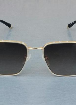 Louis vuitton очки женские солнцезащитные темно коричневые в золотой металлической оправе2 фото