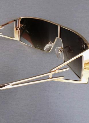 Louis vuitton очки солнцезащитные унисекс обтекаемые коричневые в золотой металлической оправе7 фото