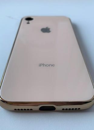 Чохол d ag-glass case для iphone 12 pro black рожево-золотистий для iphone xr