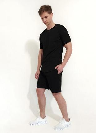 Комплект футболка шорти сірий бежевий чорний5 фото