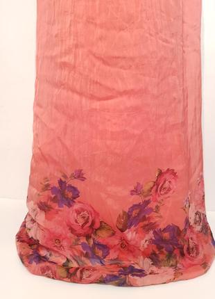 Шикарное платье в пол collezione gaia италия роскошных цветах шелк + вискоза4 фото