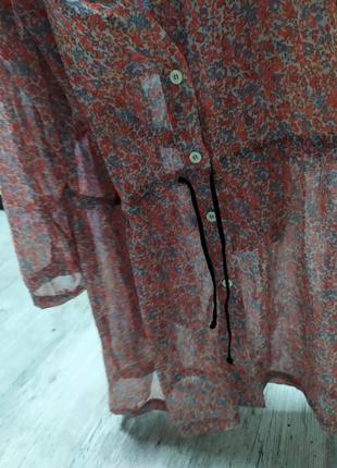 Шифоное платье рубашка цветочный принт2 фото