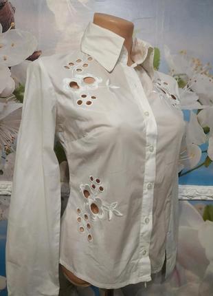 Роскошная  блуза прошва с вышивкой решилье s-m1 фото