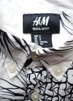 Рубашка  гавайская h&m cotton гавайка (s)5 фото