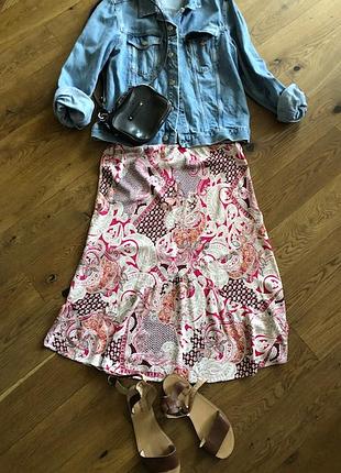 Спідниця жіночна легка / міді з віскози / m&s