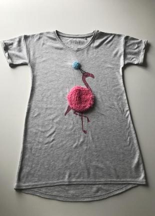 Total sale!платье с фламинго 11 лет