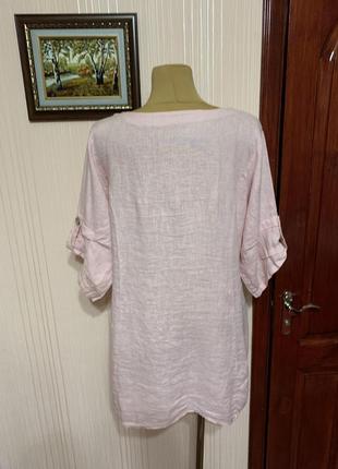 Льняная блуза в свободном крое4 фото