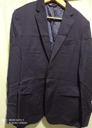 Т14. вовняний дорогий темно-синій итальянский мужской піджак шов роуль шерсть lana vergine вовна