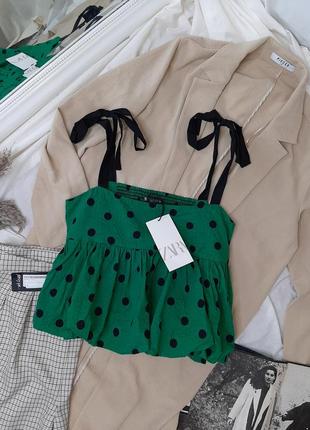 Топ в горох от zara