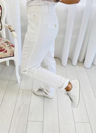 Белые хлопковые брюки чинос чиносы5 фото