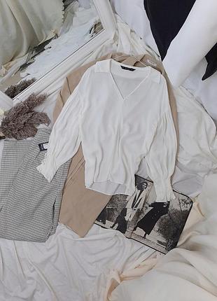 Блузка zara со шнуровкой на рукавах