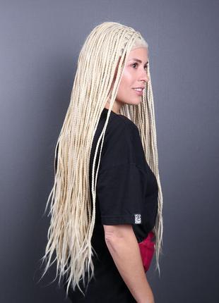 Перука zadira натуральний блонд афрокосы жіночий довгий на сітці з термоволос2 фото