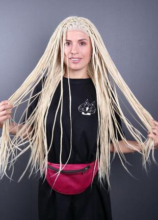 Парик zadira натуральный блонд афрокосы женский длинный на сетке из термоволос3 фото